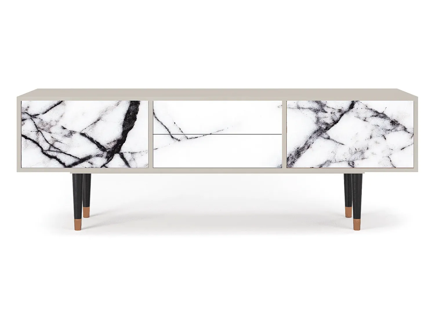Móvel De Tv* Mueble de TV - 170х59х48 cm - T4 - Raven Marble, Areia Bege