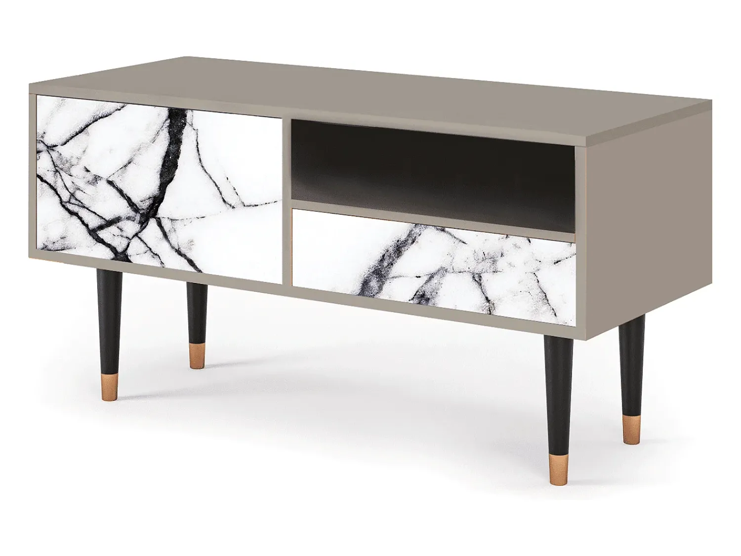 Móvel De Tv* Mueble de TV - 115х59х48 cm - T3 - Raven Marble, Areia Bege