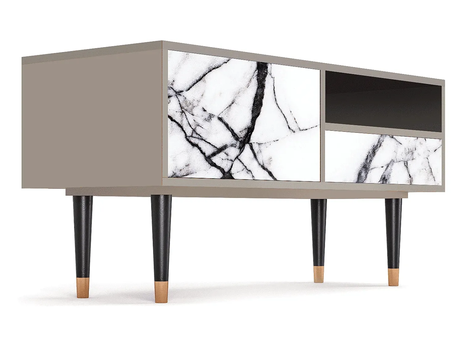 Móvel De Tv* Mueble de TV - 115х59х48 cm - T3 - Raven Marble, Areia Bege