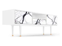 Mueble de TV - 170х59х41 cm - T6 - Raven Marble, Branco^ Móvel De Tv