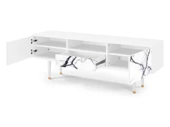 Mueble de TV - 170х59х41 cm - T6 - Raven Marble, Branco^ Móvel De Tv