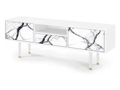 Mueble de TV - 170х59х41 cm - T6 - Raven Marble, Branco^ Móvel De Tv