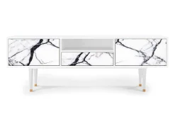Mueble de TV - 170х59х41 cm - T6 - Raven Marble, Branco^ Móvel De Tv