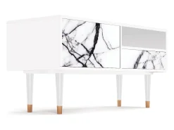 Móvel De Tv* Mueble de TV - 115х59х48 cm - T3 - Raven Marble, Branco Bege