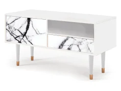 Móvel De Tv* Mueble de TV - 115х59х48 cm - T3 - Raven Marble, Branco Bege