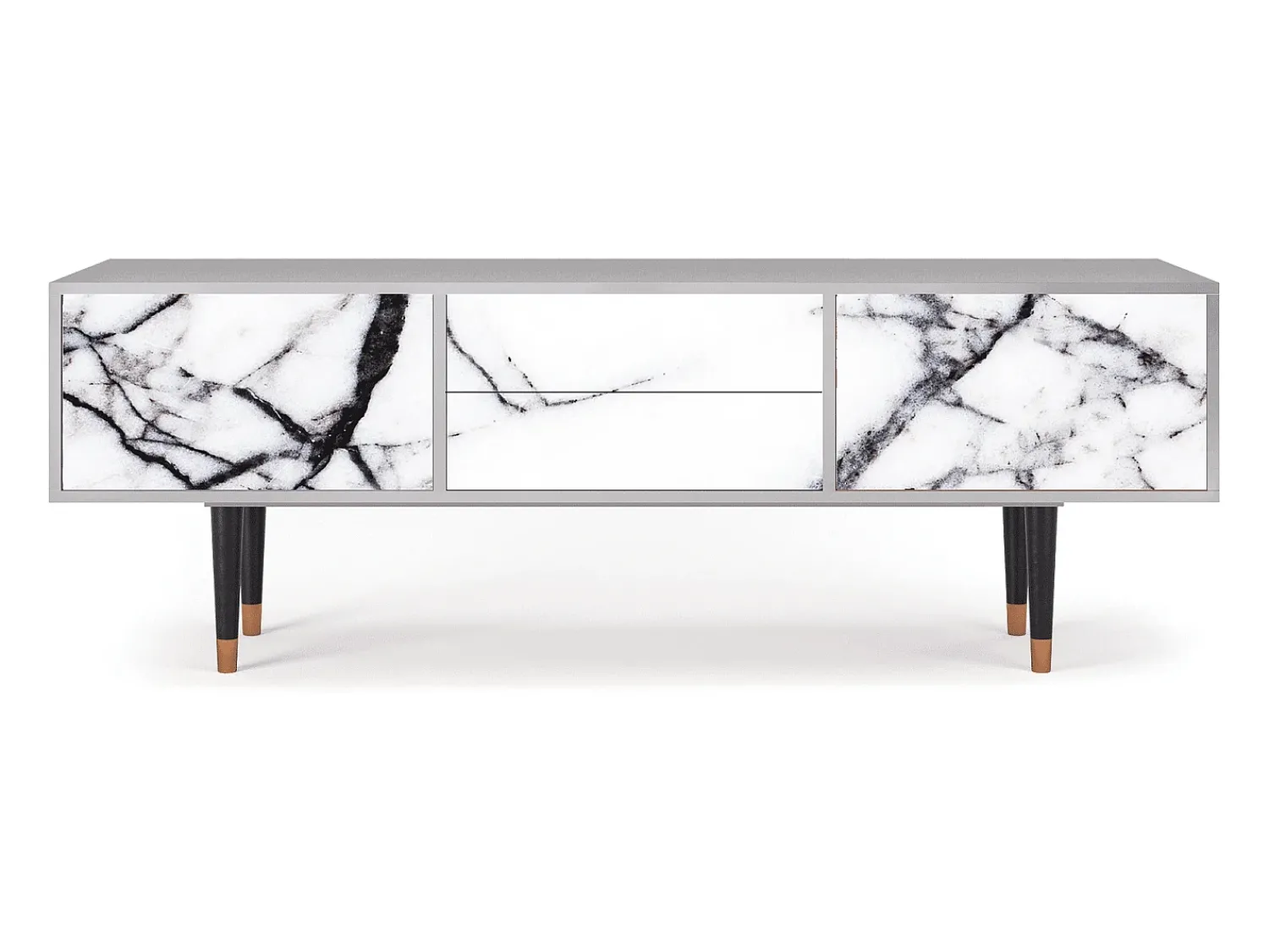Móvel De Tv* Mueble de TV - 170х59х48 cm - T4 - Raven Marble, Cinza Cinzento