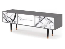 Móvel De Tv* Mueble de TV - 170х59х48 cm - T4 - Raven Marble, Cinza Cinzento