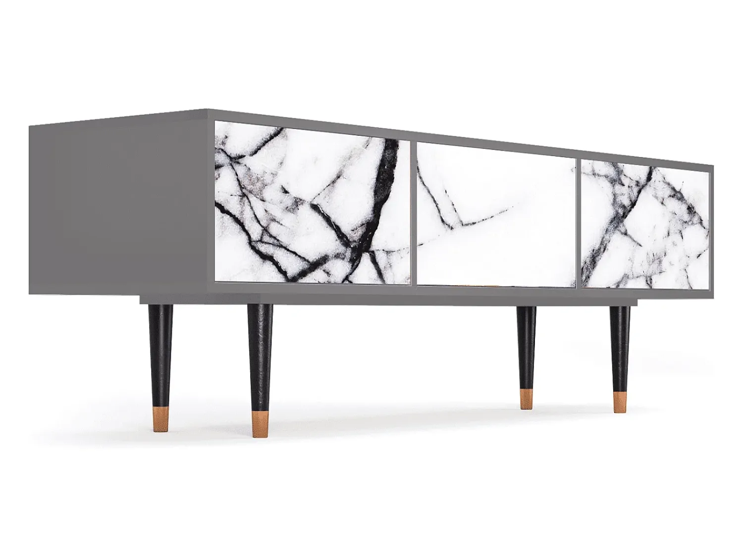 Móvel De Tv* Mueble de TV - 170х59х48 cm - T4 - Raven Marble, Cinza Cinzento