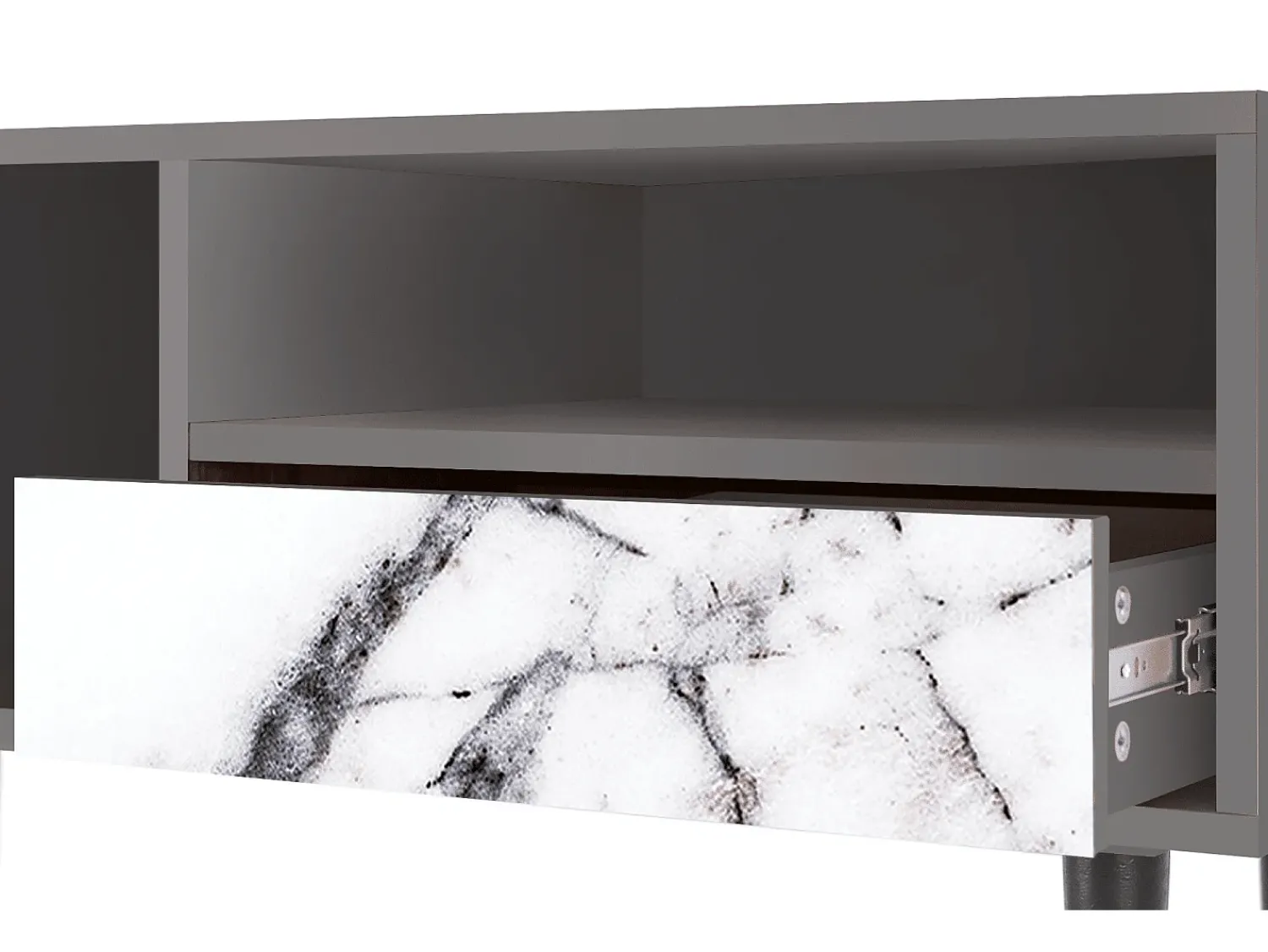Mueble de TV - 115х59х48 cm - T3 - Raven Marble, Cinza^ Móvel De Tv