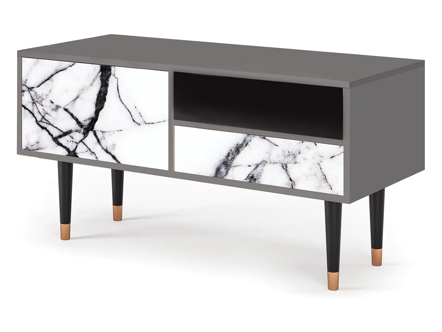 Mueble de TV - 115х59х48 cm - T3 - Raven Marble, Cinza^ Móvel De Tv
