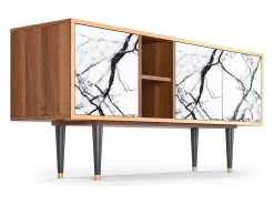 Discount Mueble de TV - 150х69х41 cm - T5 - Raven Marble, Nogueira Castanho