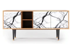 Discount Mueble de TV - 150х69х41 cm - T5 - Raven Marble, Nogueira Castanho