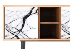 Discount Mueble de TV - 150х69х41 cm - T5 - Raven Marble, Nogueira Castanho