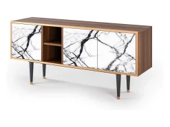 Discount Mueble de TV - 150х69х41 cm - T5 - Raven Marble, Nogueira Castanho