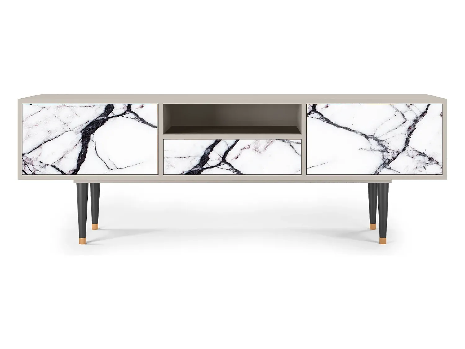 Outlet Mueble de TV - 170х59х41 cm - T6 - Raven Marble, Areia Bege