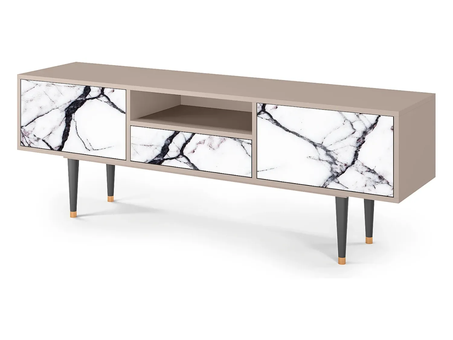 Outlet Mueble de TV - 170х59х41 cm - T6 - Raven Marble, Areia Bege