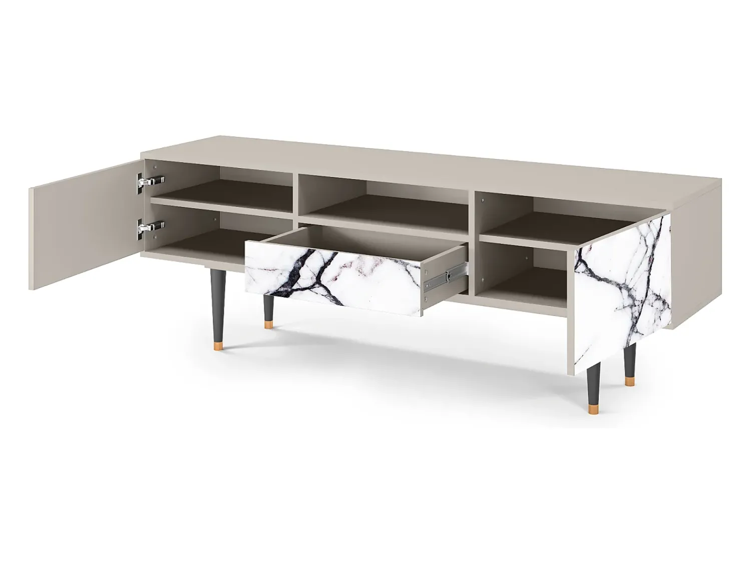 Outlet Mueble de TV - 170х59х41 cm - T6 - Raven Marble, Areia Bege