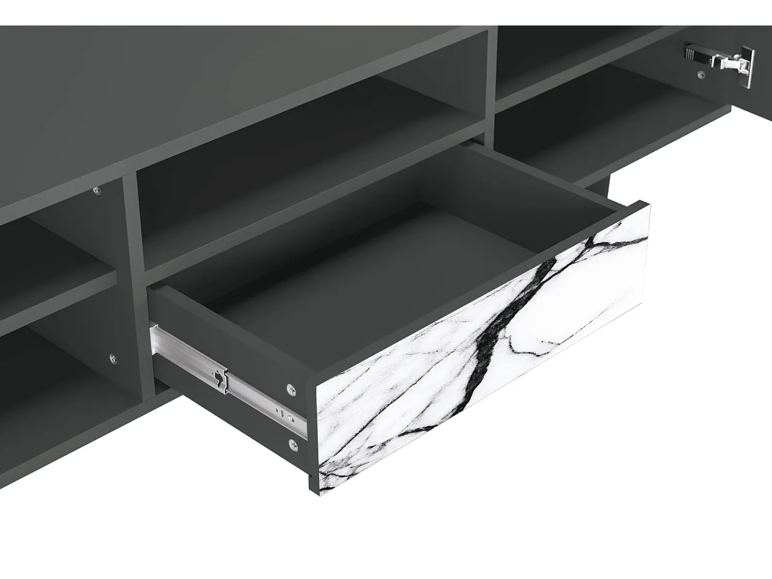 Best Mueble de TV - 170х59х41 cm - T6 - Raven Marble, Antracite Cinza antracite