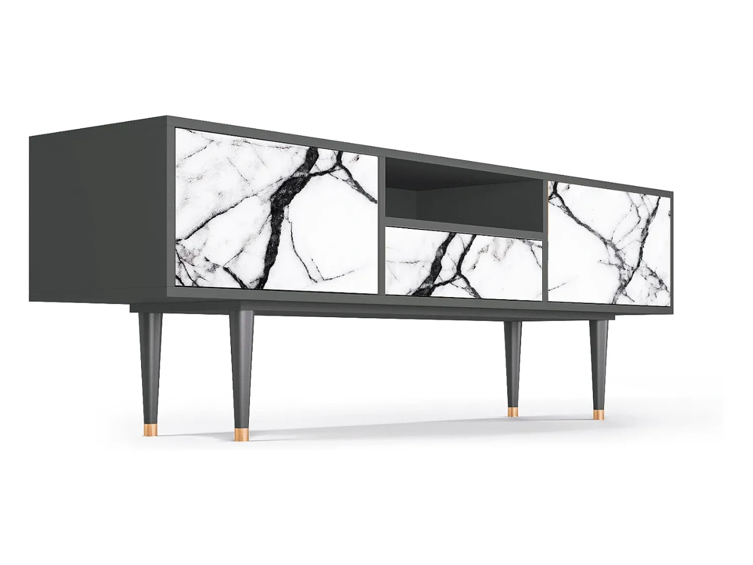 Best Mueble de TV - 170х59х41 cm - T6 - Raven Marble, Antracite Cinza antracite