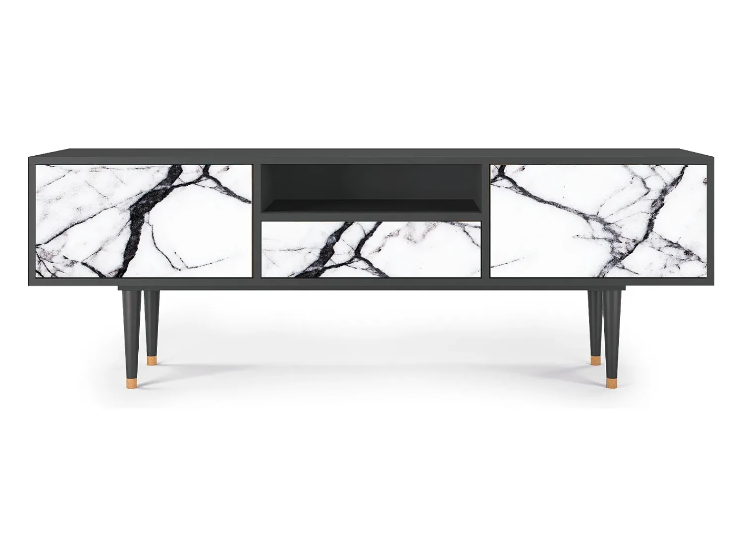 Best Mueble de TV - 170х59х41 cm - T6 - Raven Marble, Antracite Cinza antracite
