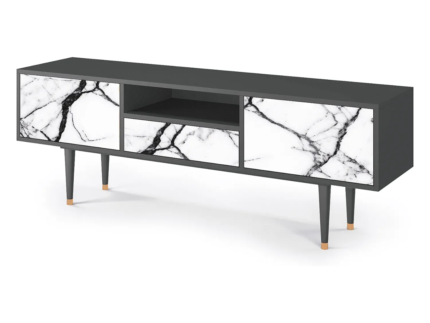 Best Mueble de TV - 170х59х41 cm - T6 - Raven Marble, Antracite Cinza antracite