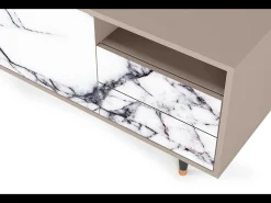 Mueble de TV - 125х56х41 cm - T7 - Raven Marble, Latte^ Móvel De Tv