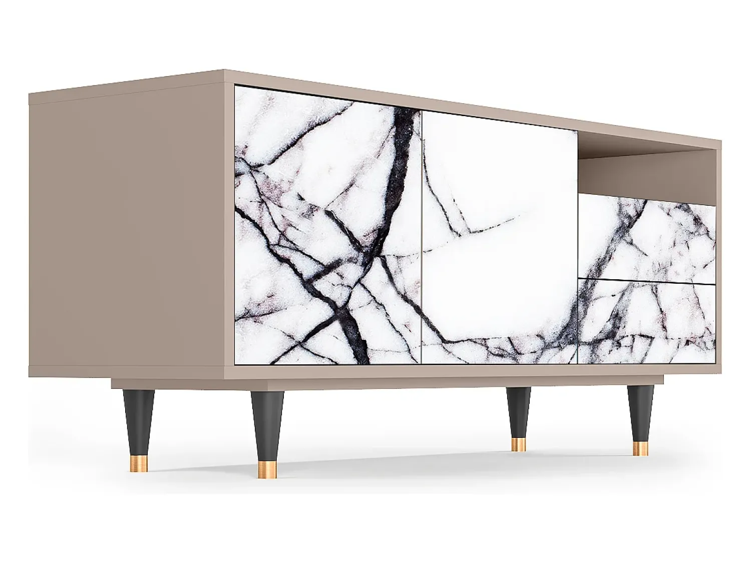 Mueble de TV - 125х56х41 cm - T7 - Raven Marble, Latte^ Móvel De Tv