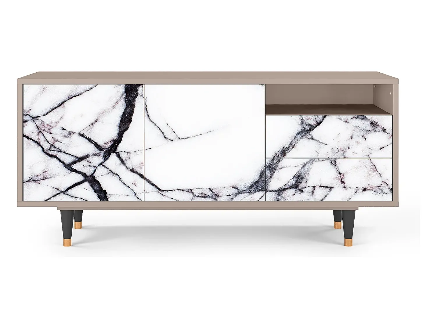 Mueble de TV - 125х56х41 cm - T7 - Raven Marble, Latte^ Móvel De Tv