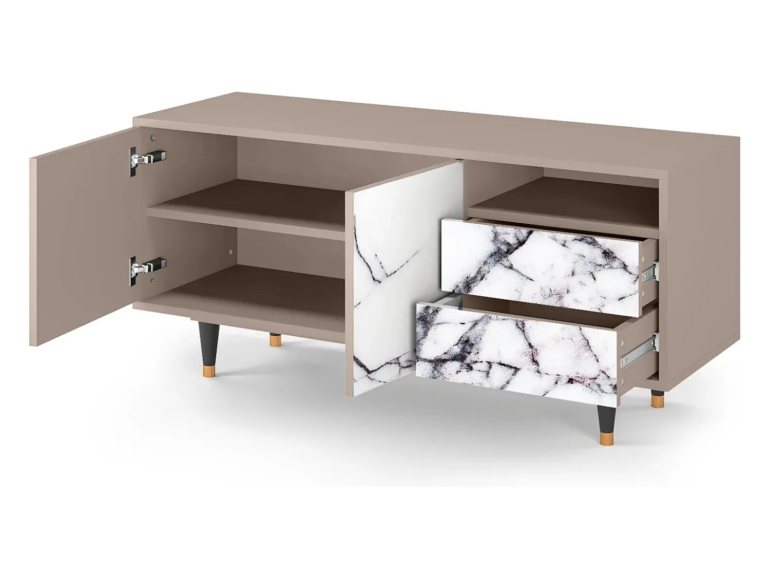Mueble de TV - 125х56х41 cm - T7 - Raven Marble, Latte^ Móvel De Tv