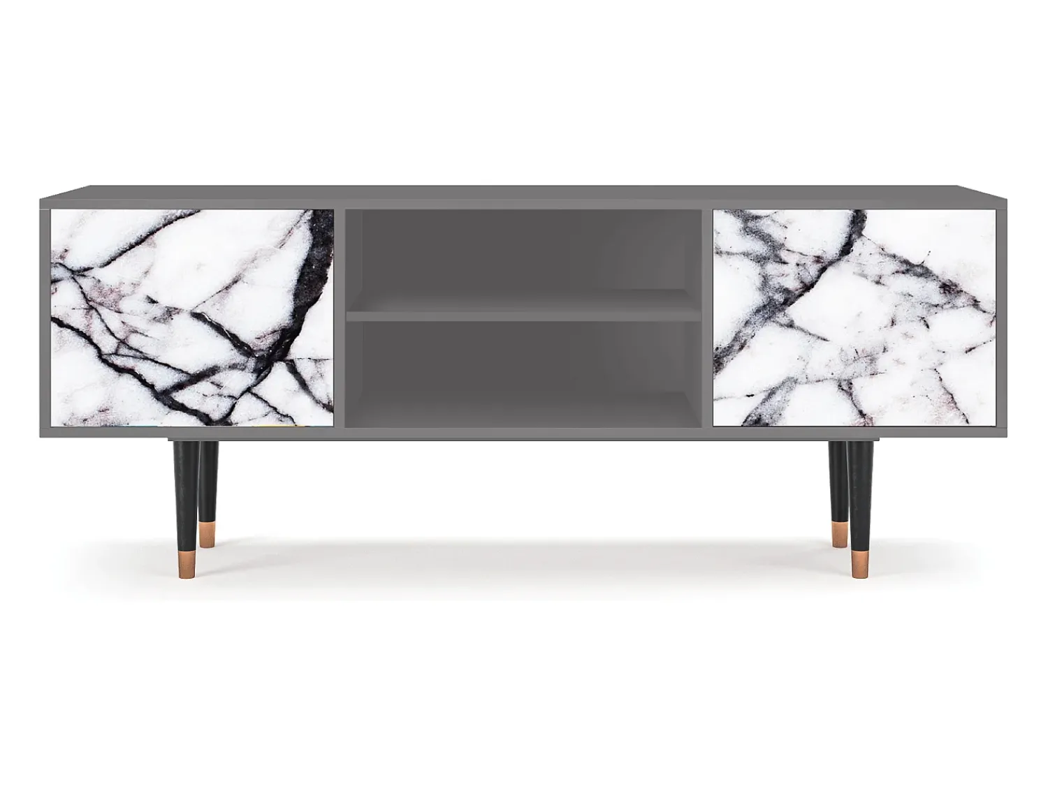 Outlet Mueble de TV - 170х69х48 cm - T2 - Raven Marble, Cinza Cinzento