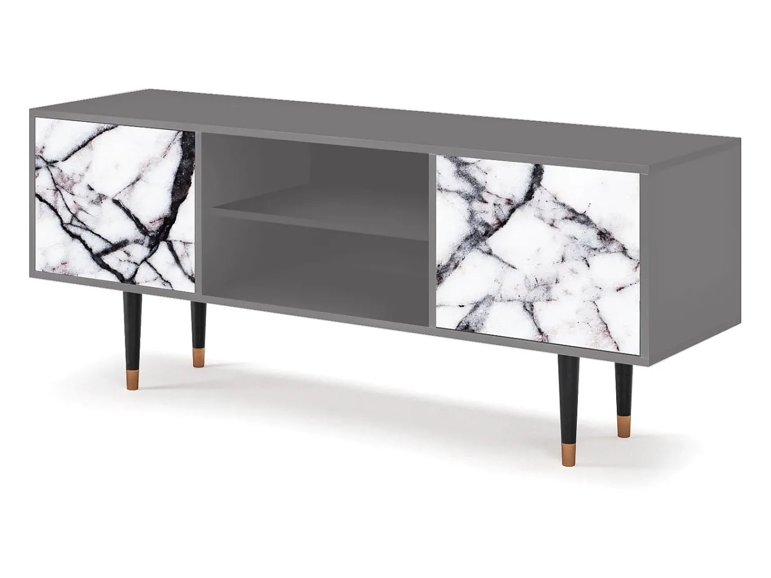 Outlet Mueble de TV - 170х69х48 cm - T2 - Raven Marble, Cinza Cinzento