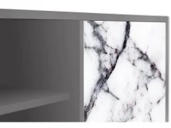 Outlet Mueble de TV - 170х69х48 cm - T2 - Raven Marble, Cinza Cinzento