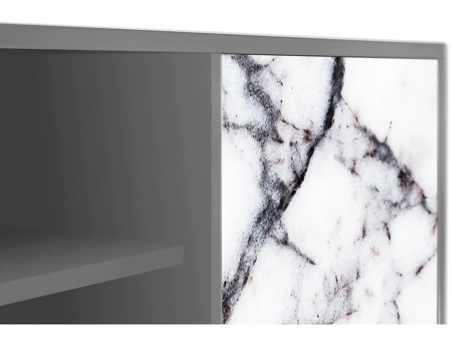 Outlet Mueble de TV - 170х69х48 cm - T2 - Raven Marble, Cinza Cinzento