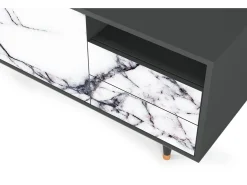 Móvel De Tv* Mueble de TV - 125х56х41 cm - T7 - Raven Marble, Antracite Cinza antracite