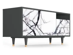 Móvel De Tv* Mueble de TV - 125х56х41 cm - T7 - Raven Marble, Antracite Cinza antracite