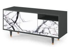 Móvel De Tv* Mueble de TV - 125х56х41 cm - T7 - Raven Marble, Antracite Cinza antracite