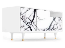 Móvel De Tv| Mueble de TV - 125х56х41 cm - T7 - Raven Marble, Branco Bege