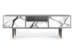 Móvel De Tv* Mueble de TV - 170х59х41 cm - T6 - Raven Marble, Cinza Cinzento