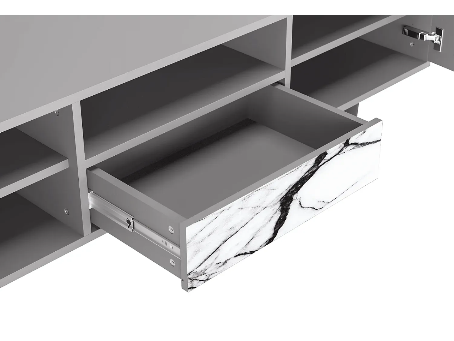 Móvel De Tv* Mueble de TV - 170х59х41 cm - T6 - Raven Marble, Cinza Cinzento