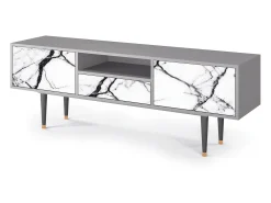 Móvel De Tv* Mueble de TV - 170х59х41 cm - T6 - Raven Marble, Cinza Cinzento