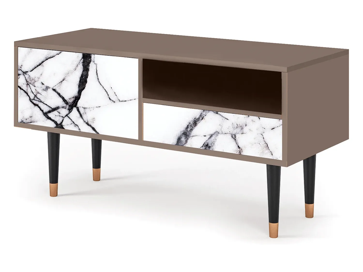 Clearance Mueble de TV - 115х59х48 cm - T3 - Raven Marble, Latte Bege