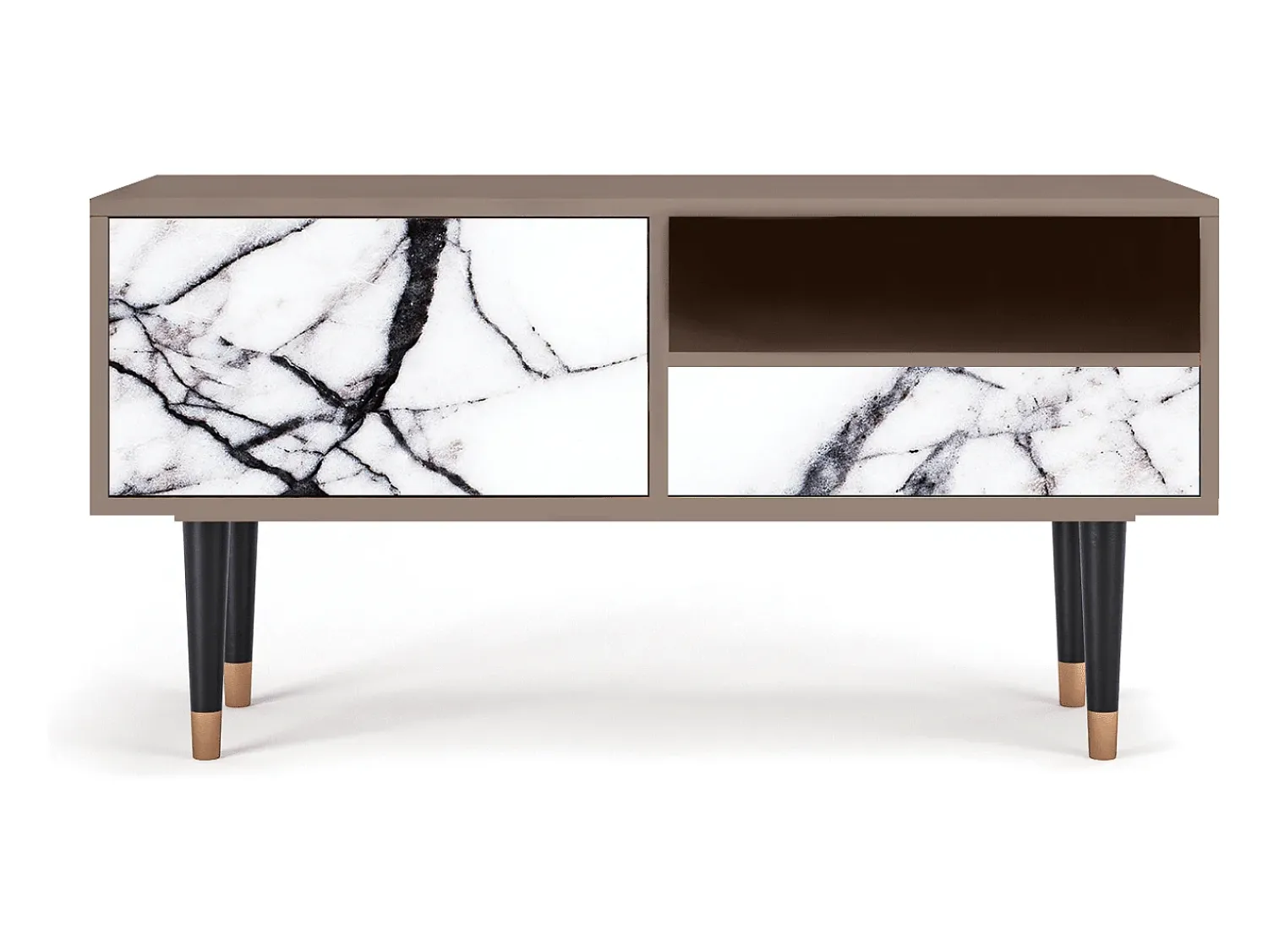 Clearance Mueble de TV - 115х59х48 cm - T3 - Raven Marble, Latte Bege