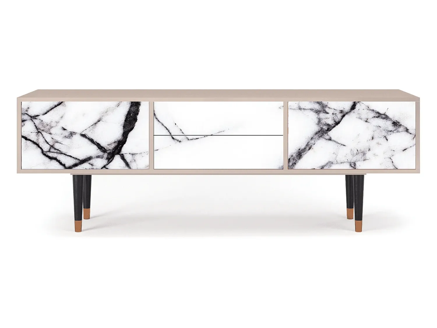 New Mueble de TV - 170х59х48 cm - T4 - Raven Marble, Latte Bege