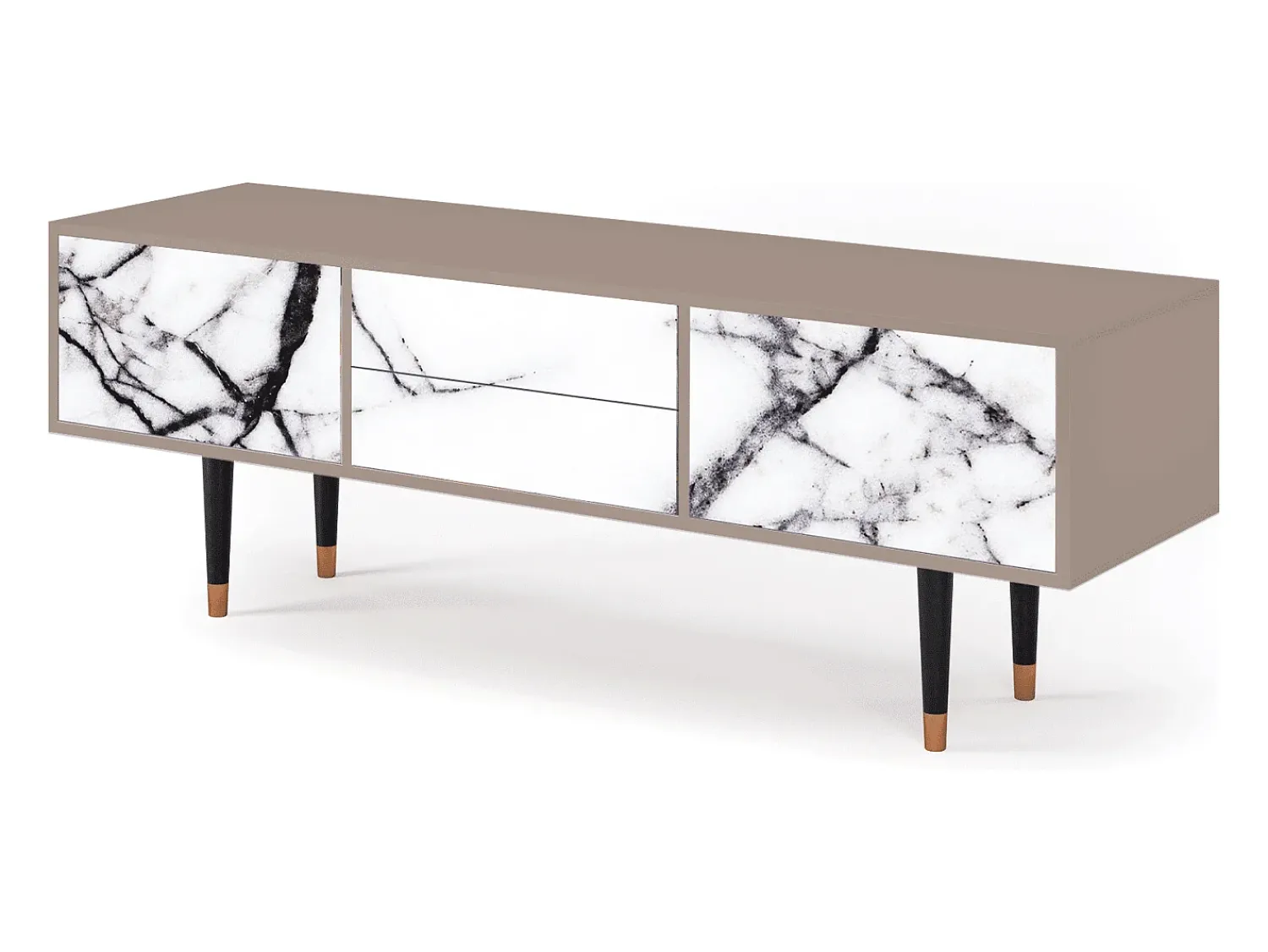 New Mueble de TV - 170х59х48 cm - T4 - Raven Marble, Latte Bege