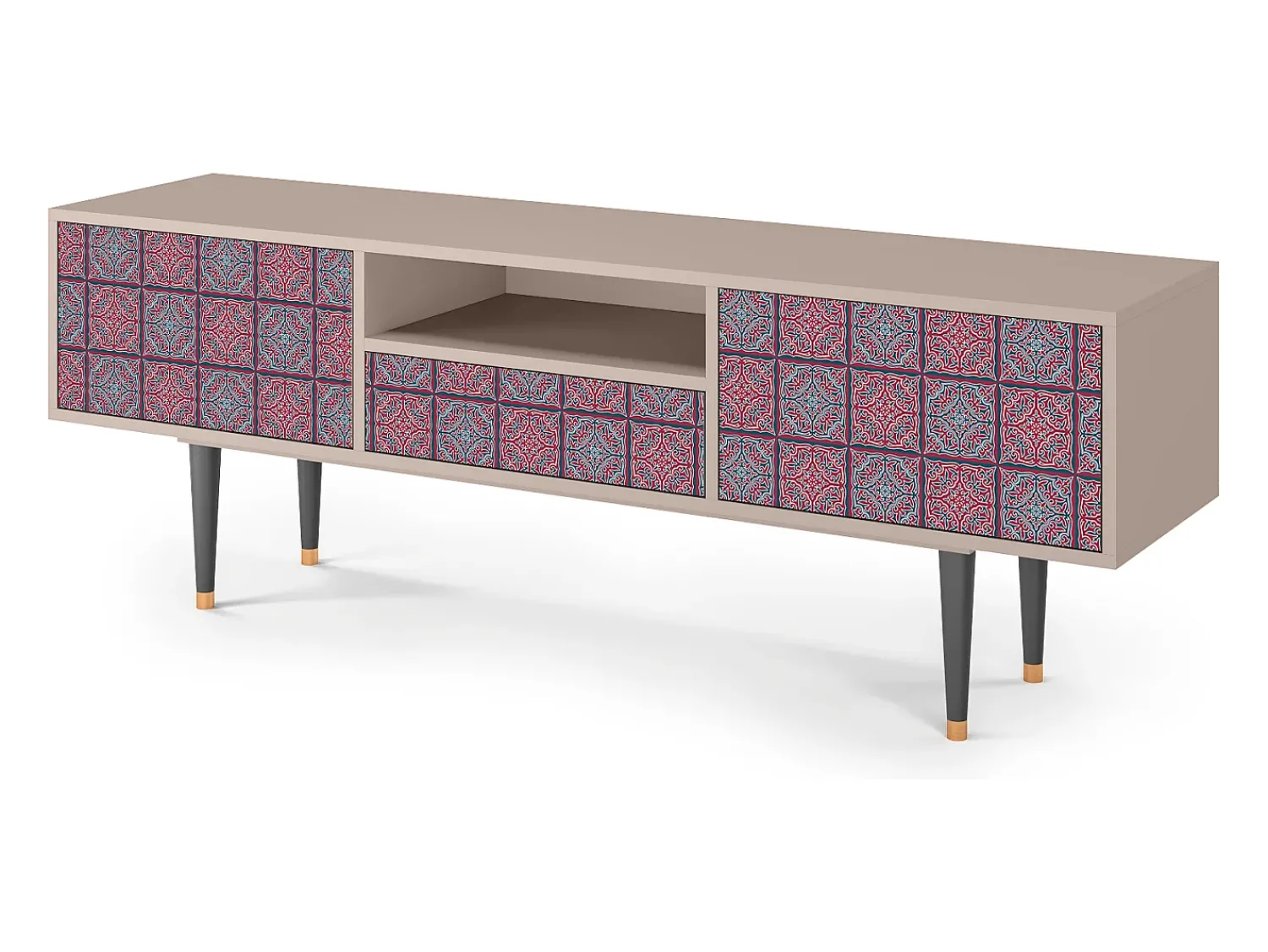 Móvel De Tv| Mueble de TV - 170х59х41 cm - T6 - Riviera Mosaic, Areia Bege
