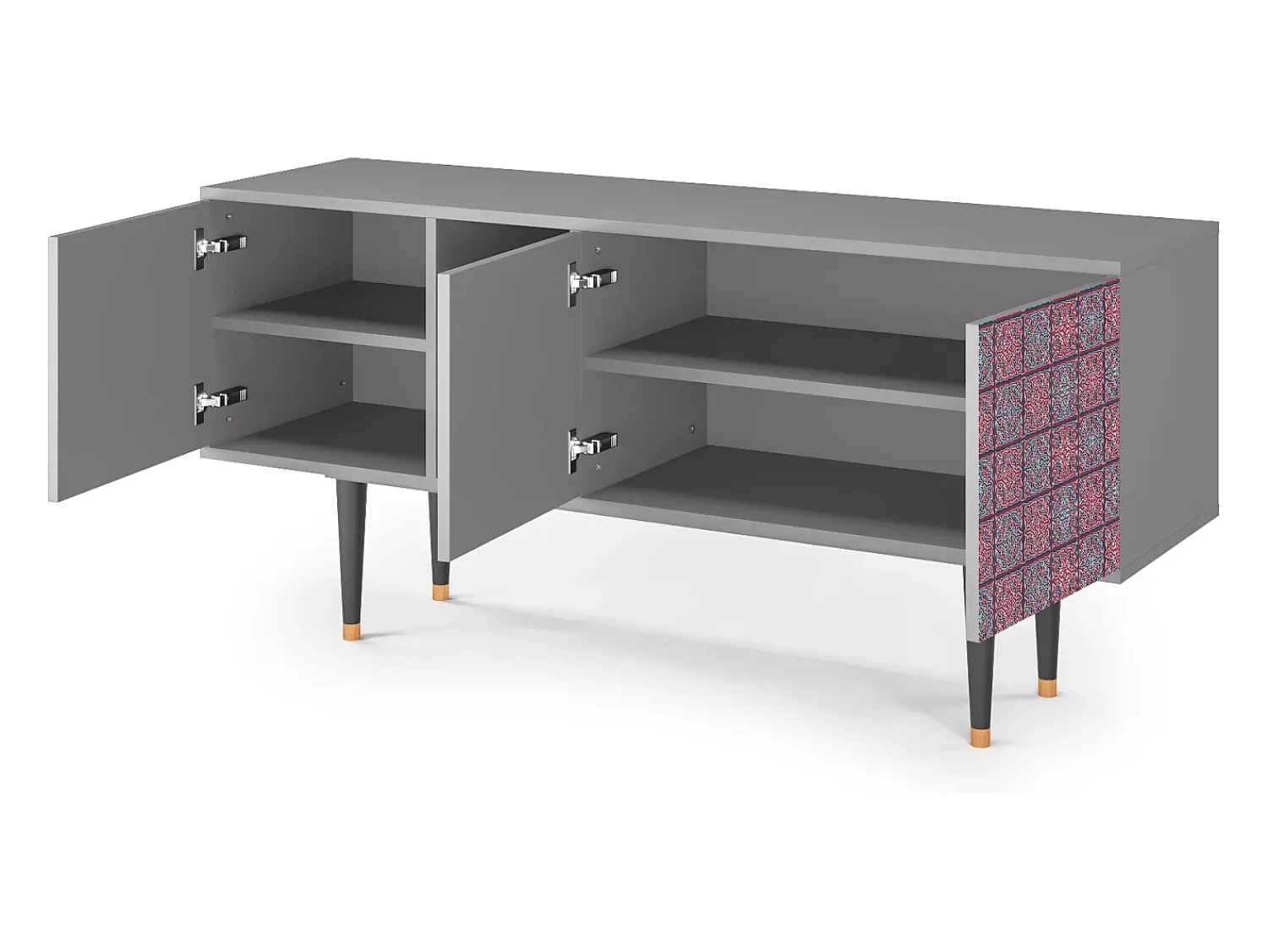 Mueble de TV - 150х69х41 cm - T5 - Riviera Mosaic, Cinza^ Móvel De Tv