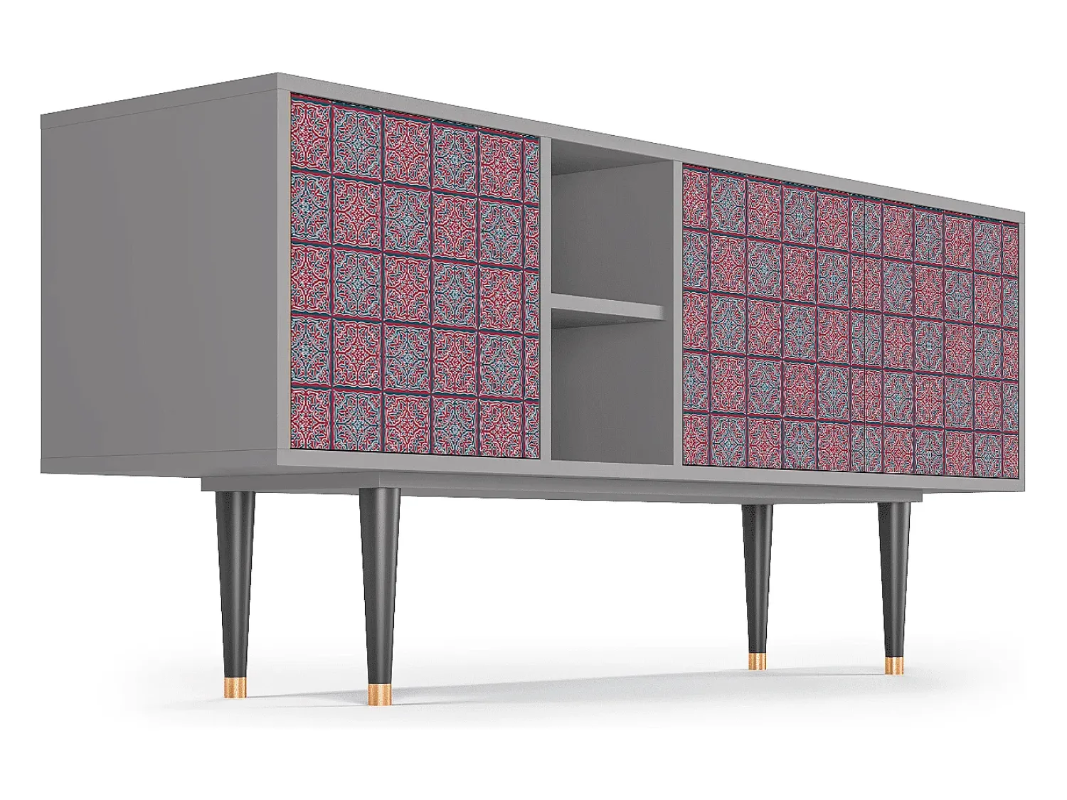 Mueble de TV - 150х69х41 cm - T5 - Riviera Mosaic, Cinza^ Móvel De Tv