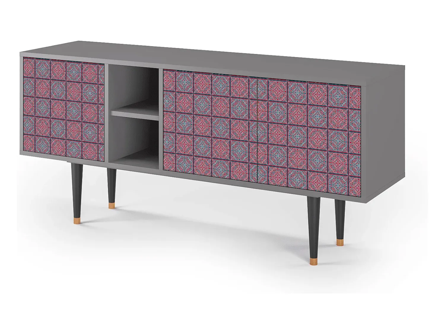 Mueble de TV - 150х69х41 cm - T5 - Riviera Mosaic, Cinza^ Móvel De Tv