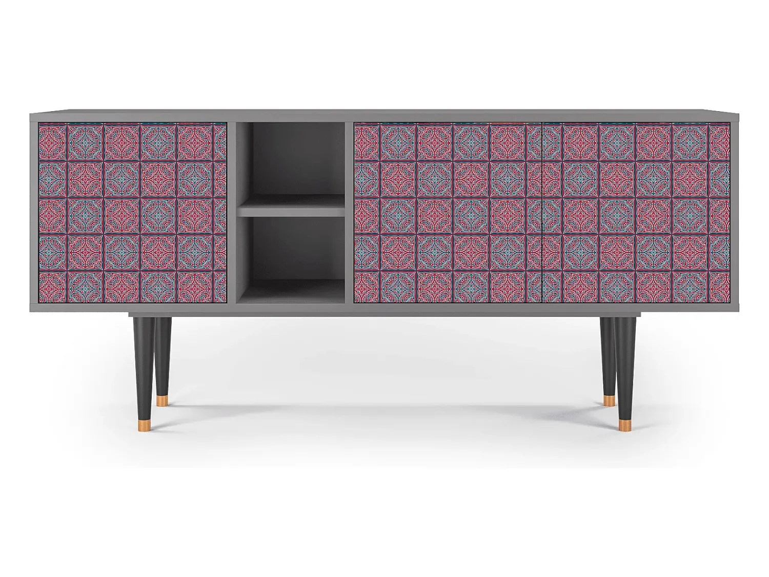 Mueble de TV - 150х69х41 cm - T5 - Riviera Mosaic, Cinza^ Móvel De Tv