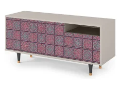 Móvel De Tv* Mueble de TV - 125х56х41 cm - T7 - Riviera Mosaic, Areia Bege